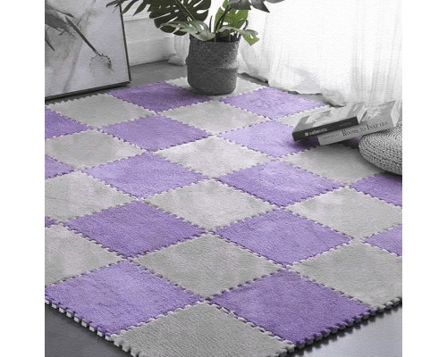 Підлога-пазл плюшевий ФІОЛЕТОВИЙ 30*30*1cm (D) SW-00002086
