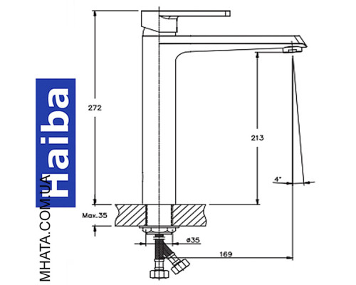 Змішувач для умивальника HAIBA Gudini Chr-001 (high)