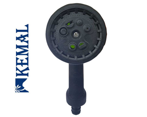 Поливальний пістолет 8 режимів, пластик латунний шток Kemal P5009, Туреччина