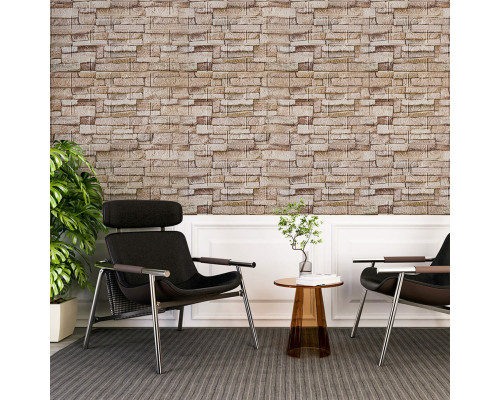 Самоклеюча 3D панель під бежеву цеглу катеринослав 700х770х3мм (344-3) SW-00001383