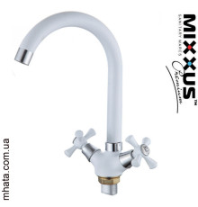 Змішувач для кухні вухо MIXXUS Omega White (білий) (Chr-275), Польща