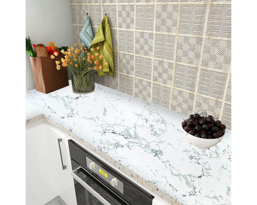 Самоклеющаяся пленка зелено-красный мрамор 0,45х10м SW-00001272