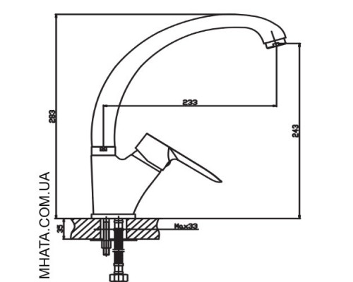 Смеситель для кухни Ухо HAIBA Columbia (Chr-011)