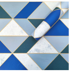 Самоклеющаяся пленка синие треугольники 0,45х10м SW-00001224
