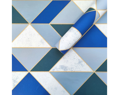 Самоклеющаяся пленка синие треугольники 0,45х10м SW-00001224