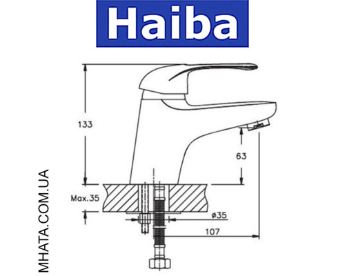 Смеситель для умывальника HAIBA COSMOS (Chr-001)