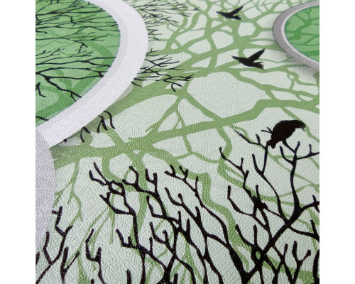 Пленка на самоклейке на бумажной основе чёрные и зелёные деревья 45см*10M SW-00002440