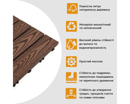 Композитная плитка WPC кедр 30*30CM*2СM (D) SW-00001705