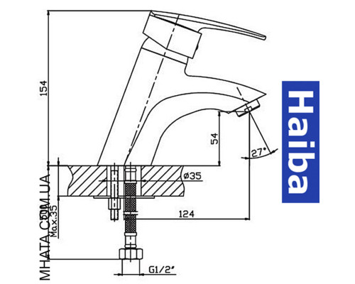 Смеситель для умывальника HAIBA AGAT (Chr-001)
