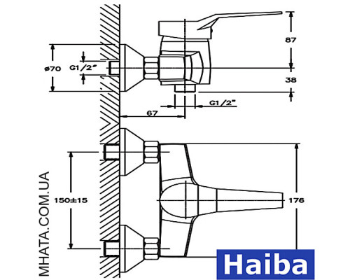 Змішувач для душу HAIBA ZEON (Chr-003)