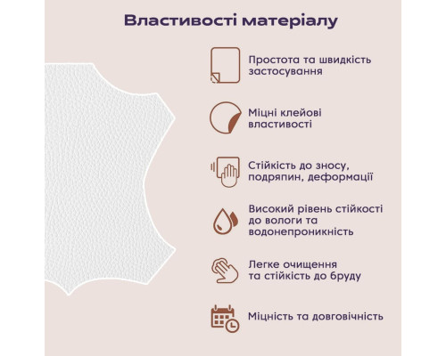 Самоклеющая экокожа в рулоне 1.37*3m*0.5mm WHITE (D) SW-00001415