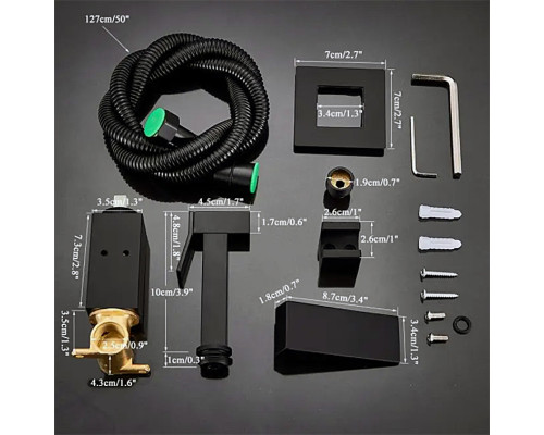 Змішувач для гігієнічного душу HAIBA KUBUS BLACK inner (Chr-002)