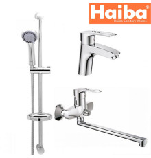 Комплект у ванну кімнату HAIBA Hansberg Set-3 (умивальник, довга ванна, душова стійка)