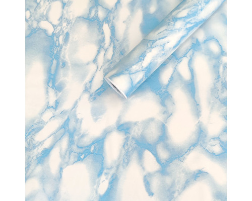 Самоклеющаяся пленка голубой мрамор 0,45х10м SW-00000815