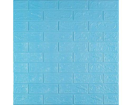 3D панель самоклеющаяся кирпич Голубой 700x770x3мм (005-3) SW-00000232