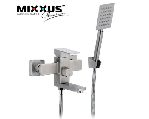 Смеситель для ванны короткий нос MIXXUS Kub (Chr-009), Польша (нержавеющая сталь)