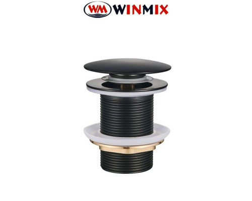 Донний клапан для умивальника POP-UP-04 Black 1 1/4" (кнопка) (Чорний), Winmix. Польща