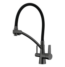 Смеситель для кухни с выходом под осмос KB-72003-07, Чехия (цвет графит) черный силиконовый гусак