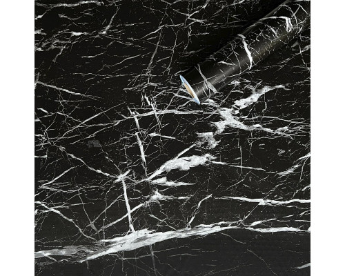 Самоклеющаяся пленка черный мрамор классический 0,45х10мх0,07мм SW-00001281