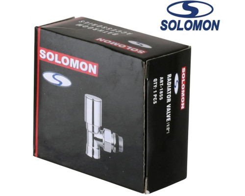 Solomon Кран радиаторный угловой хромированный 1/2", Польша