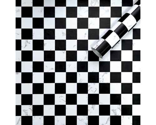 Самоклеющаяся пленка шахматы мрамор 0,45х10м SW-00001446
