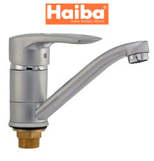 Змішувач умивальник ялинка на гайці HAIBA HANSBERG SATIN (Chr-555) 15cm