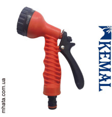 Пистолет поливочный 7 режимов,  пластик Kemal P5003, Турция