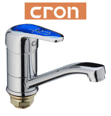 Змішувач для умивальника ялинка на гайці 15см CRON Magic Blue (Chr-555)