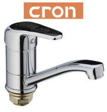 Змішувач для умивальника ялинка на гайці 15см CRON Magic Black (Chr-555)