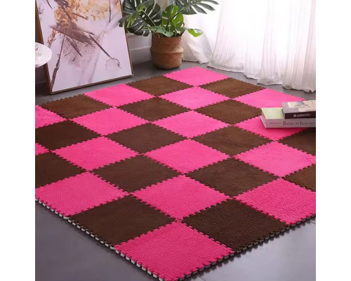 Підлога-пазл плюшевий РОЖЕВИЙ 30*30*1cm (D) SW-00002092