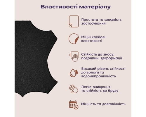 Самоклеюча екошкіра у рулоні 1.37*1m*0.5mm BLACK (D) SW-00001358