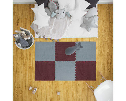 Підлога-пазл плюшевий СВІТЛО-СІРИЙ 60*60*1cm (D) SW-00002081