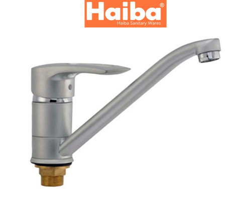 Смеситель для кухни елка на гайке HAIBA HANSBERG SATIN (Chr-555) 25см