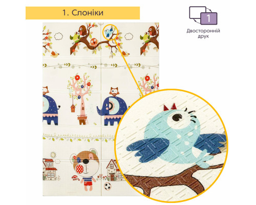 Коврик детский 1,2х1,8mх8mm Ростомер-Слоники (283) SW-00001378