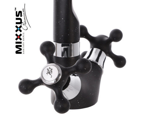 Смеситель для кухни ухо MIXXUS Color Black (черный) (Chr-273), Польша