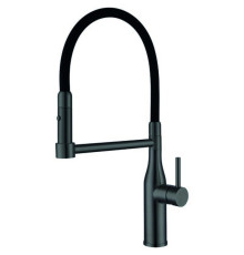 Смеситель для кухни KI-70005-05 с черным силиконовым изливом (нерж. сталь), Чехия