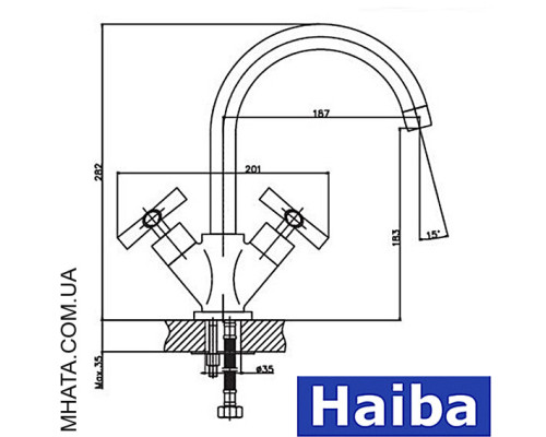 Змішувач для кухні Вухо HAIBA SENTOSA SATIN-011-U