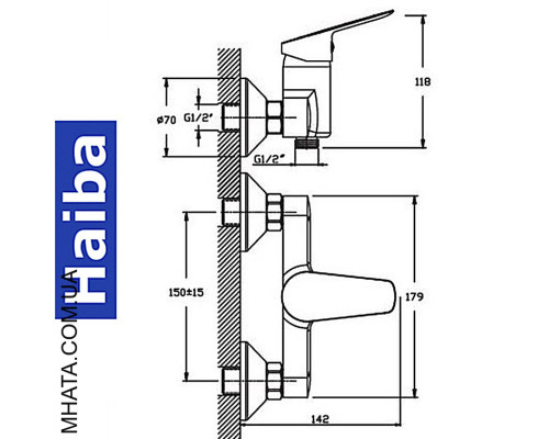 Змішувач для душу HAIBA NIKAS (Chr-003)