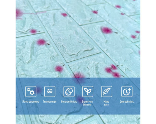 Самоклеюча 3D панель блакитні кульбаби 700х770х4мм (322) SW-00001362