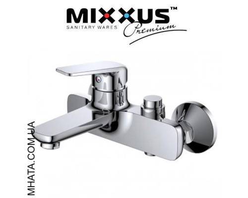 Смеситель для ванны короткий нос Mixxus Oregon (переключение на кнопке) (Chr-009)