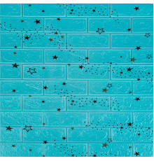 Самоклеюча 3D панель блакитні зірки 700х770х3мм (321) SW-00001342