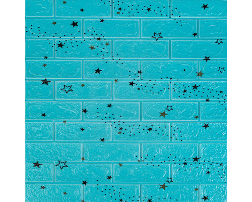 Самоклеюча 3D панель блакитні зірки 700х770х3мм (321) SW-00001342