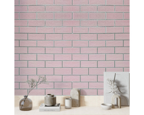 Панель стінова 70*70cm*5mm рожева цегла зі сріблом (D) SW-00001501