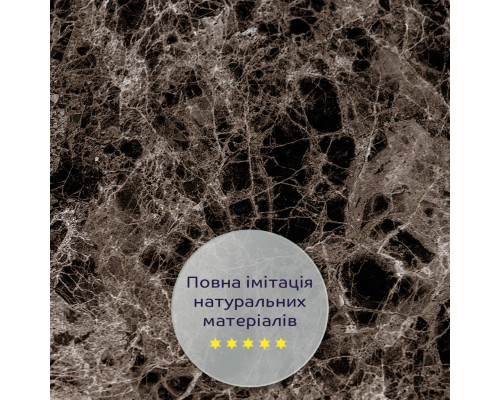 Декоративная ПВХ плита сірий темно-сірий мармур 600*600*3mm (S) SW-00001628