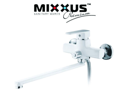 Смеситель для ванны длинный нос MIXXUS Missouri EURO White (белый) (Chr-006), Польша