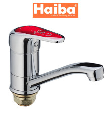 Змішувач умивальник ялинка на гайці HAIBA MAGIC RED (Chr-555) 15cm