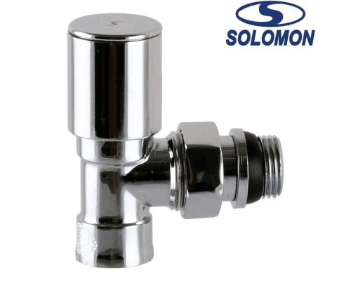 Solomon Кран радиаторный угловой хромированный 1/2", Польша