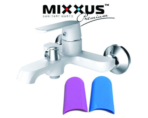 Смеситель для ванны короткий нос MIXXUS Premium Tiger Euro White (белый) (Chr-009), Польша