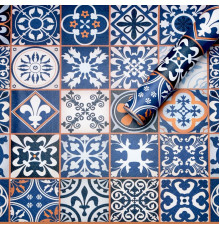 Самоклеющаяся пленка синий орнамент 0,45х10м SW-00001208