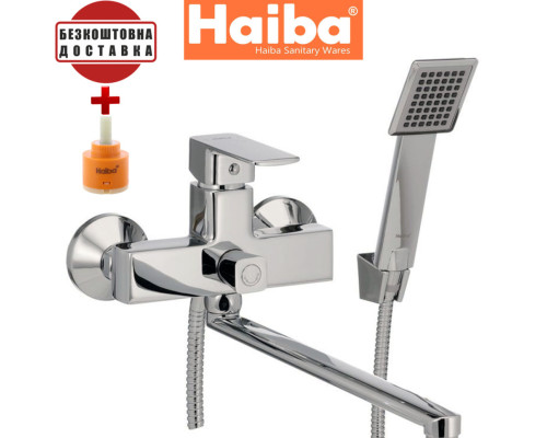 Змішувач для ванни довгий ніс HAIBA Kubus EURO (Chr-006)